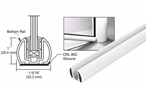 CRL Sky White 241" Bottom Rail Only for the Aluminum Windscreen System