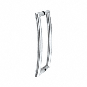 CRL Polished Stainless Glass Mounted Curved Tubular Back-to-Back Pull Handle - 12" (305 mm)
