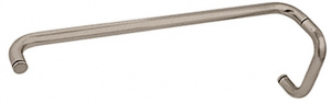 CRL Brushed Nickel 6" Pull Handle and 22" Towel Bar BM Series Combination Without Metal Washers