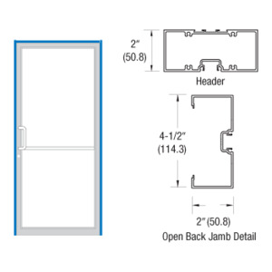 CRL-U.S. Aluminum White KYNAR® Paint 40" x 86" Left Hand Up and Over Single Door Frame