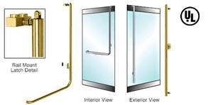 CRL-Blumcraft® Polished Brass Right Hand Reverse Rail Mount Keyed Access "FS" Exterior, Top Securing Panic Handle