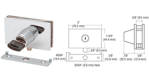 CRL Chrome Square Plunger Lock with Strike - Randomly Keyed