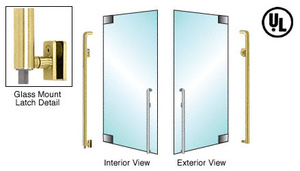 CRL-Blumcraft® Satin Brass Right Hand Reverse Glass Mount Keyed Access 'K' Exterior Bottom Securing Deadbolt Handle