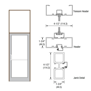 CRL-U.S. Aluminum Dark Bronze/Black Anodized Class 1 39-1/2" x 126" Series DF800 Tubular Offset Pivot Transom Frame Complete (1FT)