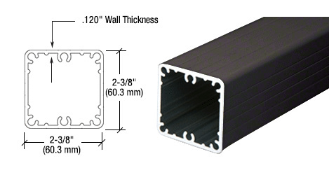 CRL Matte Black 100 Series 48" Fascia Mount Post Only