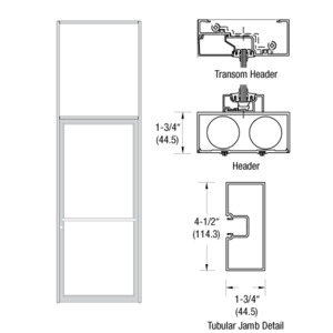CRL-U.S. Aluminum Custom Sized Bone White Kynar® Paint Series 450 Tubular Center Hung Transom Frame Complete (1FT)