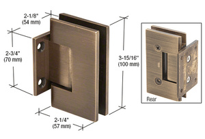 CRL Antique Bronze Vienna 074 Series Wall Mount Short Back Plate Hinge