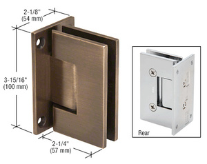 CRL Antique Bronze Vienna 037 Series Wall Mount Full Back Plate Hinge