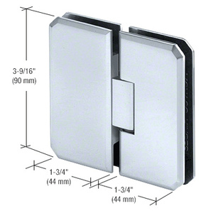 CRL Satin Chrome Monaco 180 Series 180 Degree Glass-to-Glass Hinge Swings In and Out