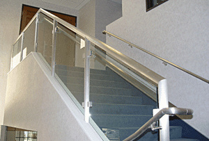 CRL Mill Aluminum 1.9" Fabricated Post Railing System for Use With Glass Infill Panels