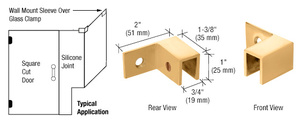 CRL Satin Brass Right Hand "Sleeve Over" Wall Mount Glass Clamp