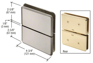 CRL Brushed Nickel Senior Prima 02 Series Glass-to-Glass Mount Hinge