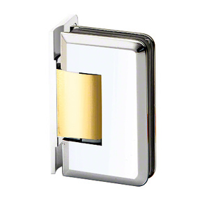 Chrome with Brass Accents Wall Mount with Offset Back Plate Adjustable Premier Series Hinge