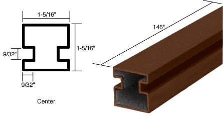 CRL Duranodic Bronze 146" Center Post Extrusion
