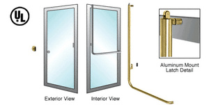 CRL-Blumcraft® Satin Brass Left Hand Reverse Aluminum Door Mount Keyed Access "Z" Exterior, Top Securing Panic Handle