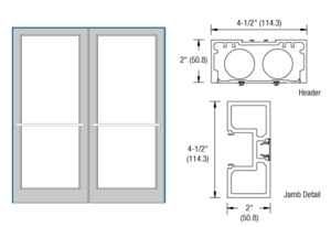 CRL-U.S. Aluminum Custom KYNAR® Paint 76" x 86" Series DF800 Tubular Center Hung Up and Over Frame Complete (2F)