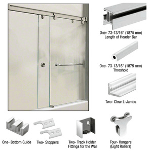 CRL Brushed Stainless Standard 180 Degree Contempo Kit