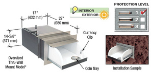 CRL Oversize Capacity Thru-Wall Transaction Drawer