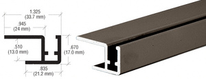 CRL Dark Bronze Rear Bottom Rail for Clover Showcase