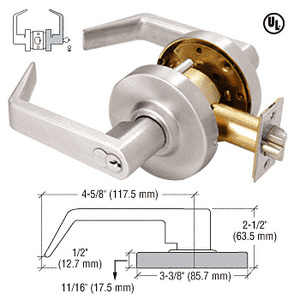 CRL Heavy-Duty Brushed Nickel Grade 1 Lever Locksets Storeroom - 7-Pin SFIC