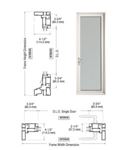 Custom Series 900 White KYNAR® Paint Hinged Right Swing In Terrace Single Door with 3-3/4" Bottom Rail and Standard Threshold