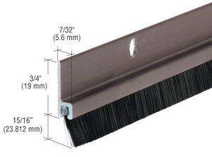 CRL Dark Bronze and Nylon Door 15/16" Bristle Weatherstrip - 48"