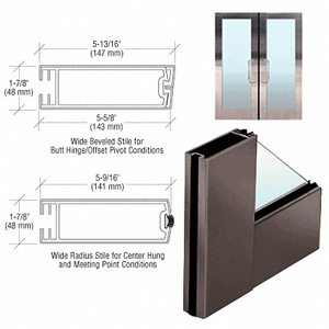 CRL 5-1/2" Dark Bronze Wide Stile Clad Full Framed Door