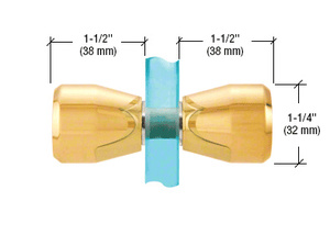 CRL Polished Brass Back-to-Back Bow-Tie Style Knobs