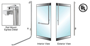 CRL-Blumcraft® Polished Stainless Right Hand Reverse Rail Mount Keyed Access "JS" Exterior Top Securing Electronic Egress Control Handle for 3/4" Glass