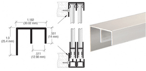 CRL Satin Anodized Surface Mount Double Channel Extrusion