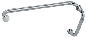 CRL Polished Nickel 8" Pull Handle and 18" Towel Bar BM Series Combination With Metal Washers