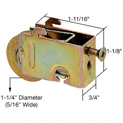 CRL 1-1/4" Steel Sliding Glass Door Roller with 3/4" Wide Housing for Noranda, Three Rivers, and Bee Cee Doors