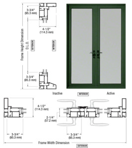 CRL-U.S. Aluminum Custom KYNAR® Paint Series 900 Terrace Door Pair Swing Out