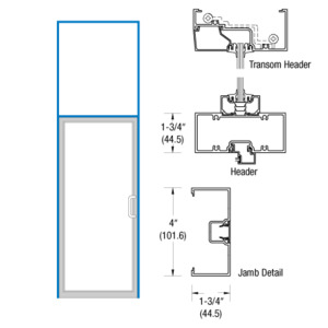 CRL-U.S. Aluminum Bronze Black Anodized Right Hand Open Back Transom Frame for Single Door Offset Hung Surface Mount Closer with Concealed Panic