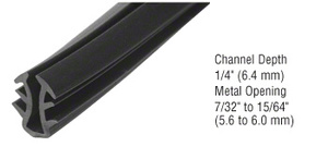 CRL Black Universal Glazing Spline for DS Glass - 1000'