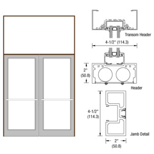 CRL-U.S. Aluminum Dark Bronze/Black Anodized Class 1 76" x 126" Series DF800 Tubular Center Hung Transom Frame Complete (2FT)