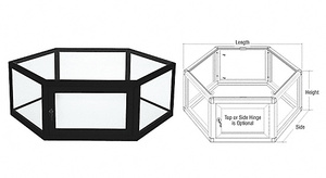 CRL Flat Black Custom Size Hexagon Showcase