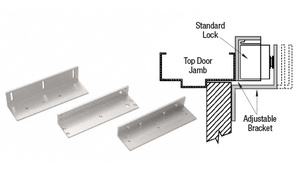 SDC® Magnetic Anodized Aluminum Top Jamb Mounting Bracket for Single SDC1511 Magnetic Lock