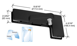 CRL Matte Black Left Offset Sidelite Mounted Transom Patch Fitting