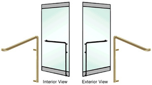 CRL-Blumcraft® Satin Brass Right Hand Reverse Rail Mount 'C' Exterior Dummy Handle