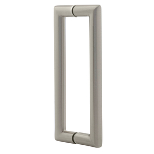 Brushed Nickel 8" Mitered Style Back to Back Handles