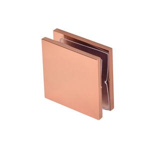 CRL Rose Gold Square Style Hole-in-Glass Fixed Panel U-Clamp