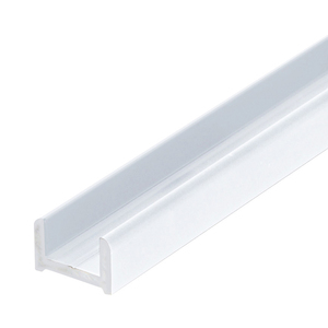 Gloss White 95" (2.49 m) Low Profile Aluminum Glazing Channel for 3/8" Glass