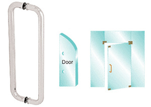 CRL Polished Stainless 24" Glass Mounted Back-to-Back Standard Pull Handle