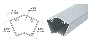 CRL Mill 100 Series 42" 135º Surface Mount Post Only