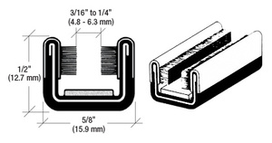 CRL 60" Flexible 5/8" x 1/2" Unbeaded Glass Run Channel for International Diamond-T and Red Trucks