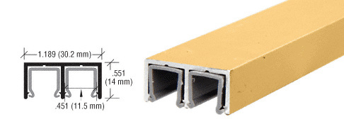 CRL Gold Anodized Aluminum Plastic Lined Double Upper Channel