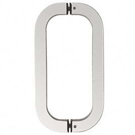 CRL Polished Stainless Round 18" Glass Mounted Rounded Corner Tube Style Back-to-Back Pull Handle