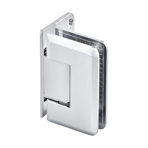 Polished Chrome Wall Mount with Offset Back Plate Adjustable Premier Series Hinge