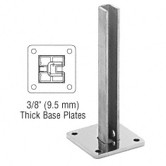 CRL Polished Stainless Steel Surface Mount Stanchion for up to 72" Barrier End Post